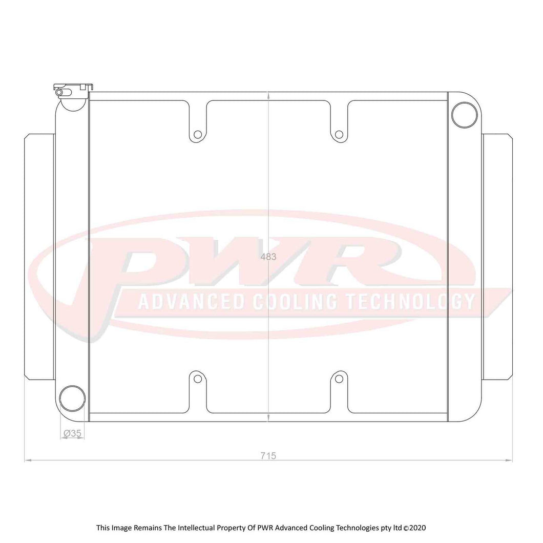 55mm Crossflow Radiator (Holden HJ-HZ LS1 71-80) w/ 16