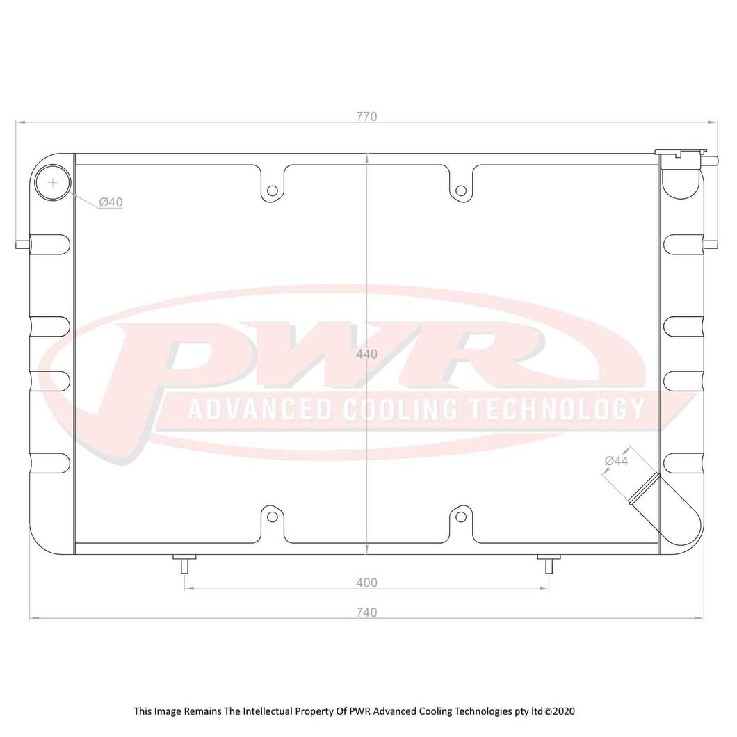 55mm Crossflow Radiator (Holden WB Chev V8 80-84) w/ 16