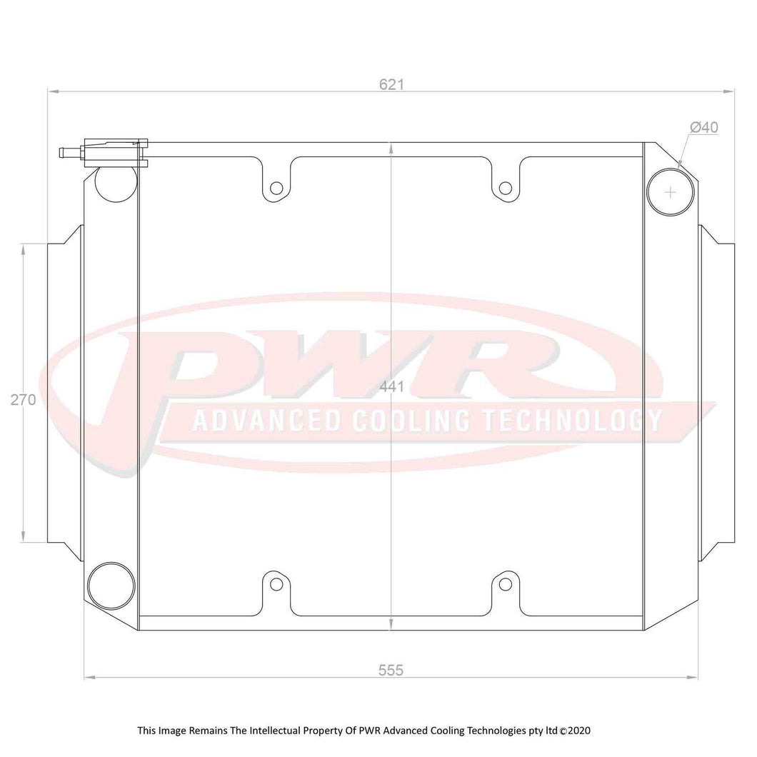 55mm Crossflow Radiator (Holden Torana LC-LJ V8 69-74) w/ 16