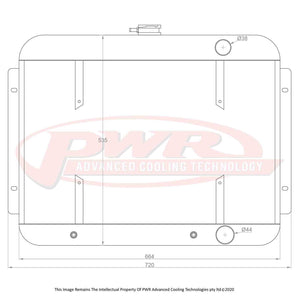 55mm Radiator (Chevrolet Belair V8 Auto 55-57) w/ 16" SPAL Fan Mounts