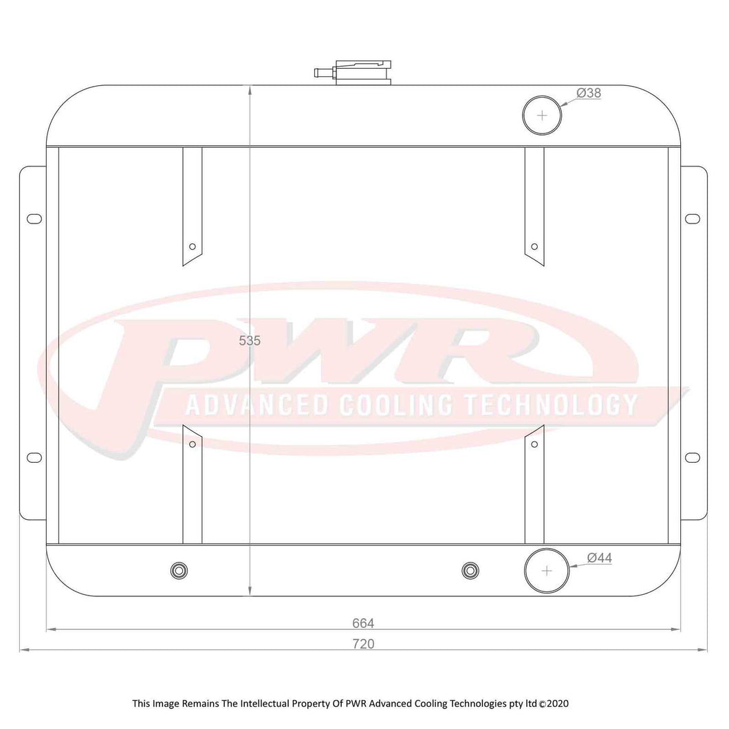 55mm Radiator (Chevrolet Belair V8 Auto 55-57) w/ 16
