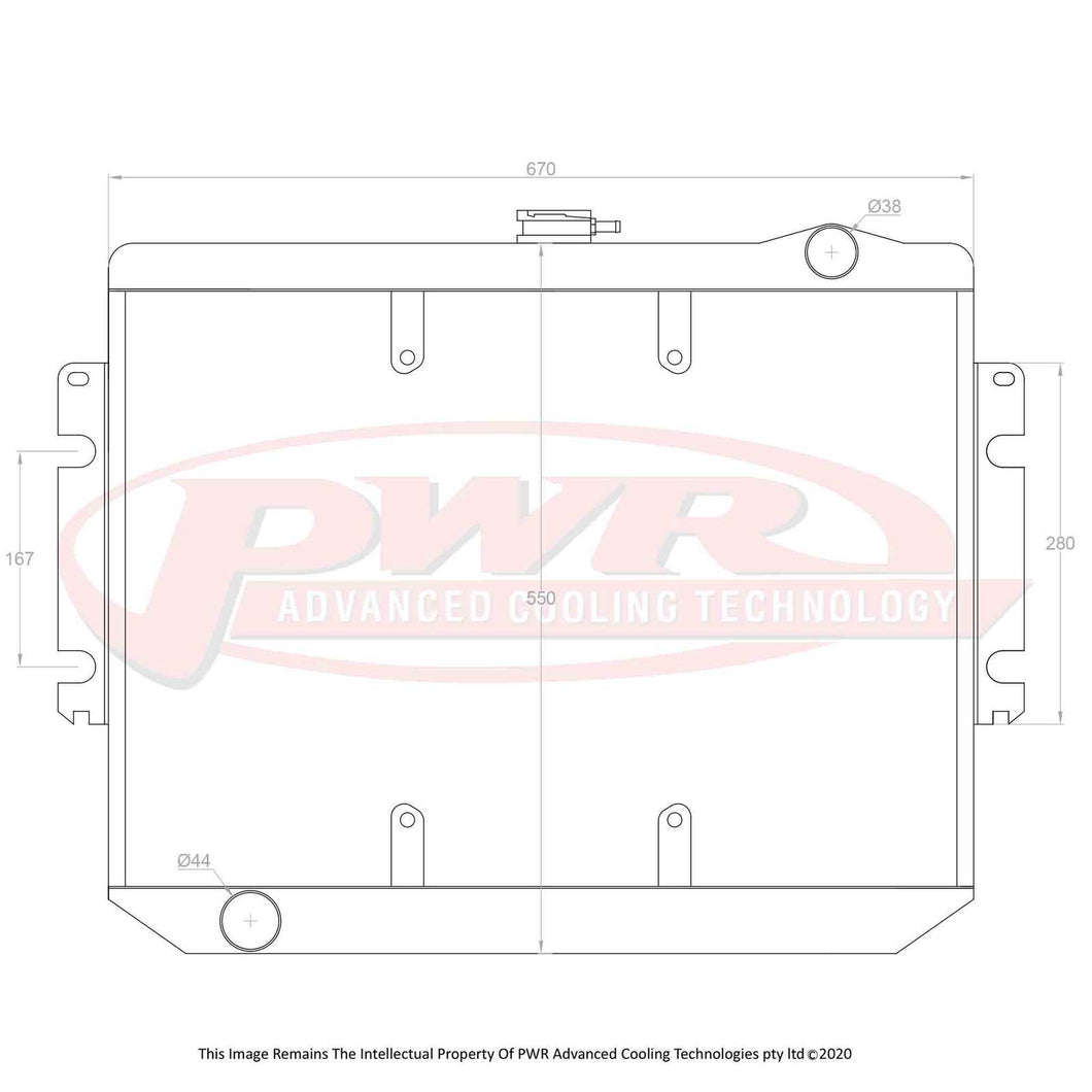 55mm Radiator (Chrysler Valiant CM 6cyl 78-81) w/ 16