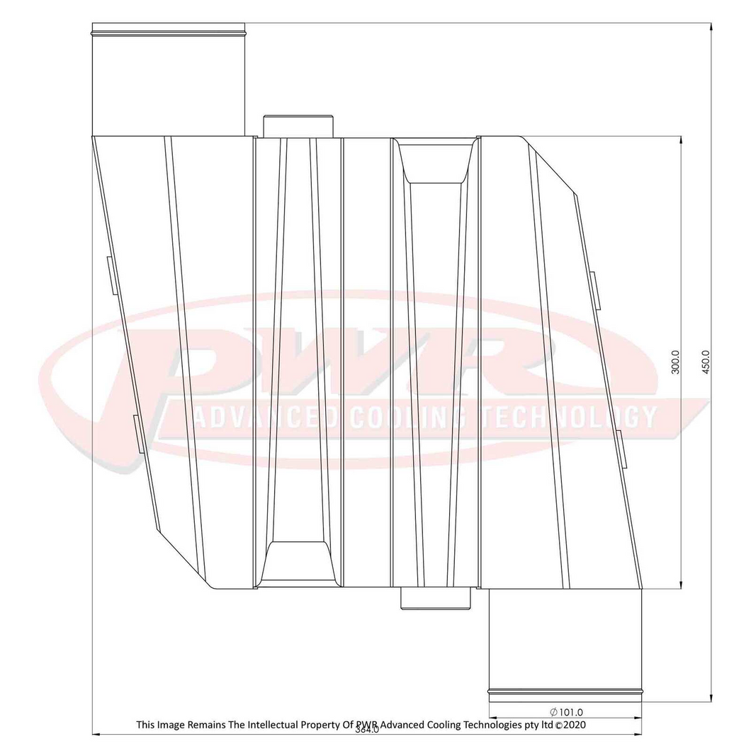 UNIVERSAL ELITE 3000 Water To Air Intercooler With Opposing Outlets