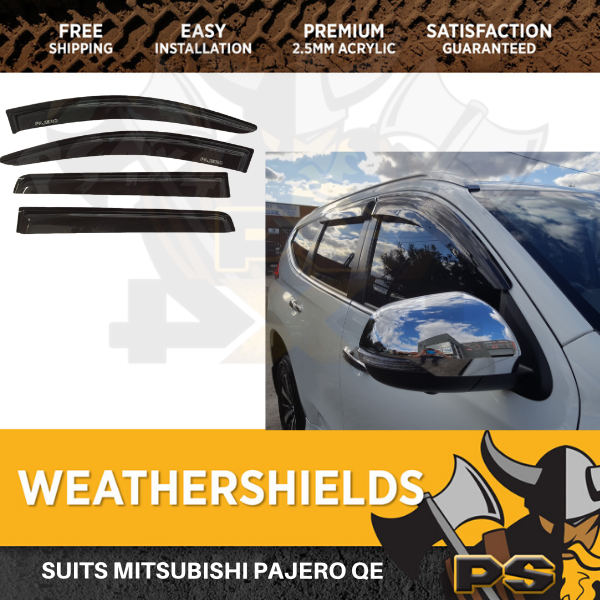 Superior Weathershields for Mitsubishi Pajero QE 2016-2019 Window Visors Weather Shield