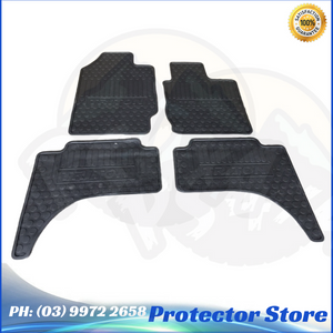 Rubber Floor Mats Front & Rear to suit Mitsubishi Triton 2015-2018 MQ