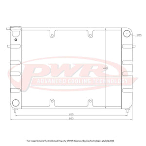 55mm Radiator (Holden Commodore VP-VS LS1 Auto 91-00) w/ 16" SPAL Fan Mounts