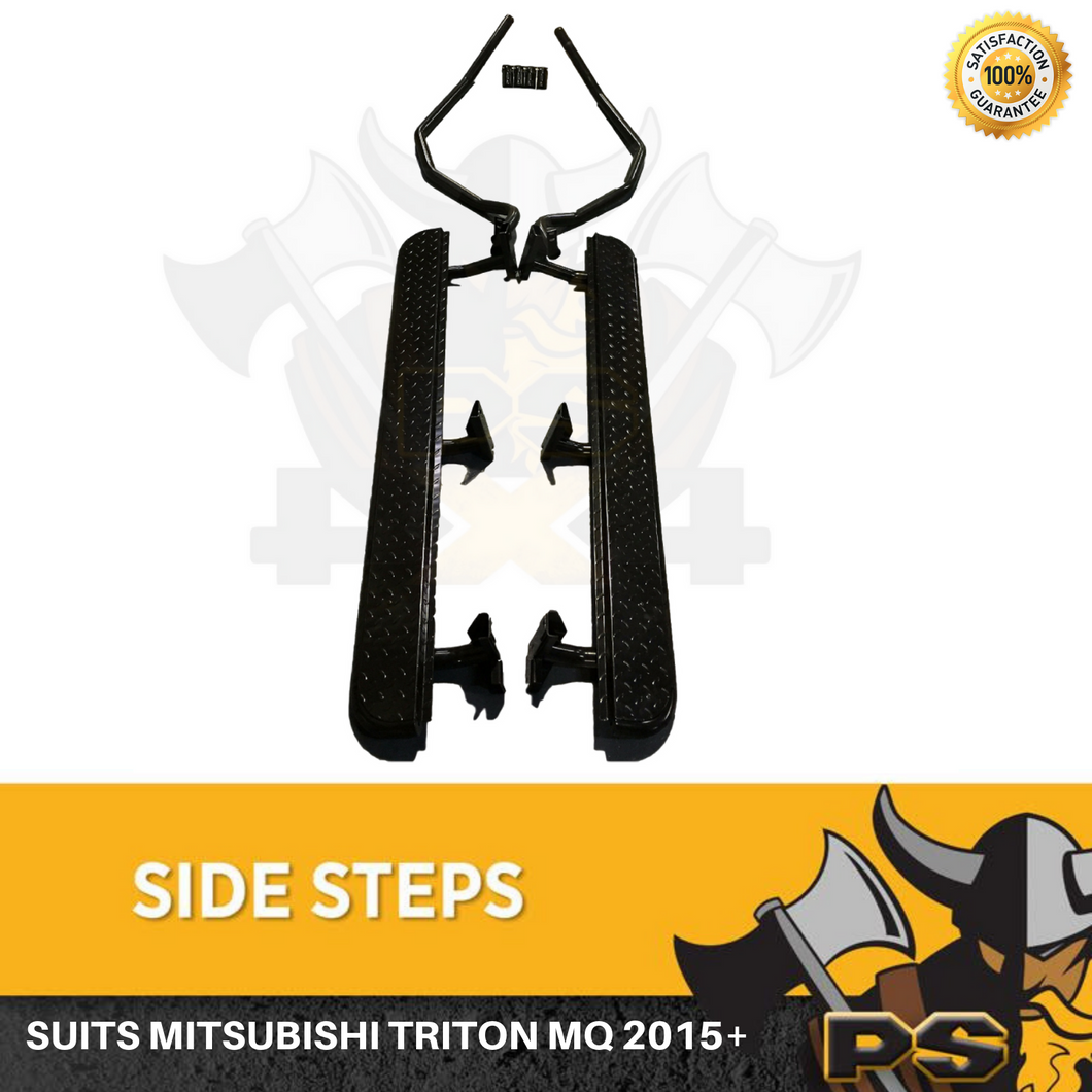Steel Side Steps & Brush Bars for Mitsubishi Triton MQ 2015 - 2022