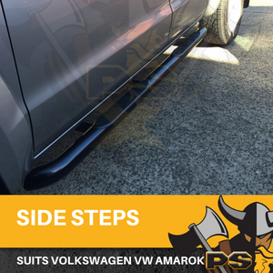 Black Side Steps for Volkswagen Amarok 2010-2020 Dual Cab Running Boards Sidesteps