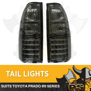 LED Tail lights to suit Toyota Landcruiser Prado 90 Series 1999-2002 Smoked