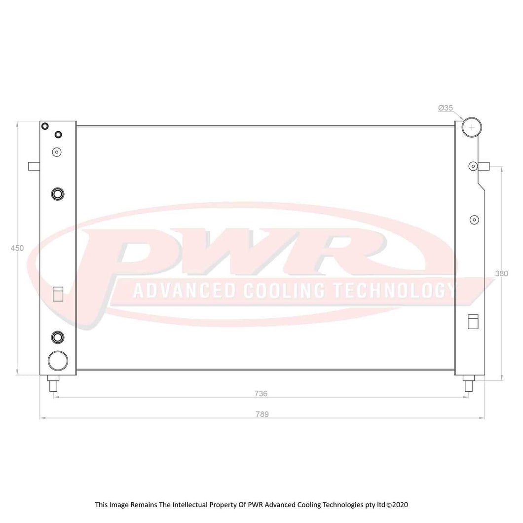 55mm Radiator (Holden Monaro V2 CV8 LS2 V8 Auto 01-02)