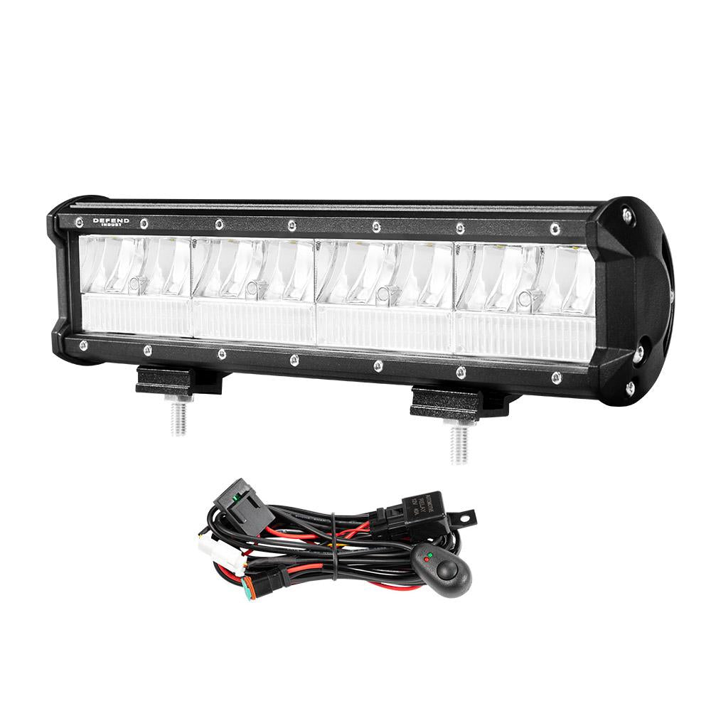 DEFEND INDUST 12inch Led Light Bar 1 Lux @ 250M IP67 6400 Lumens