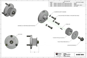 Dry Sump Drive Mandrel with 19T HTD Pulley