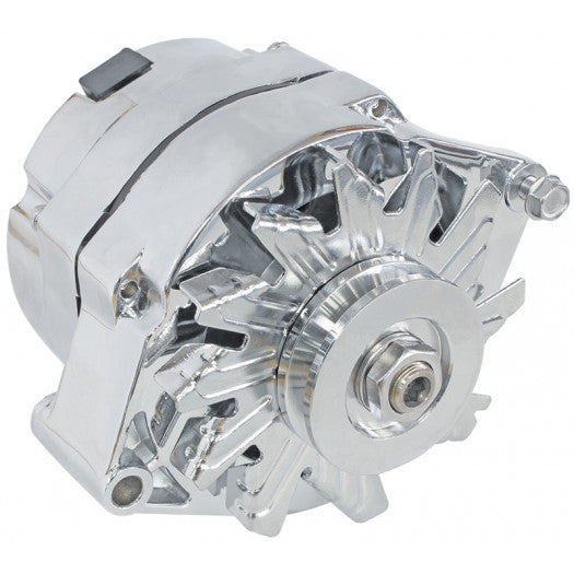 GM CHROME 120 AMP 1 OR 3 WIRE  CHEV STYLE ALTERNATOR