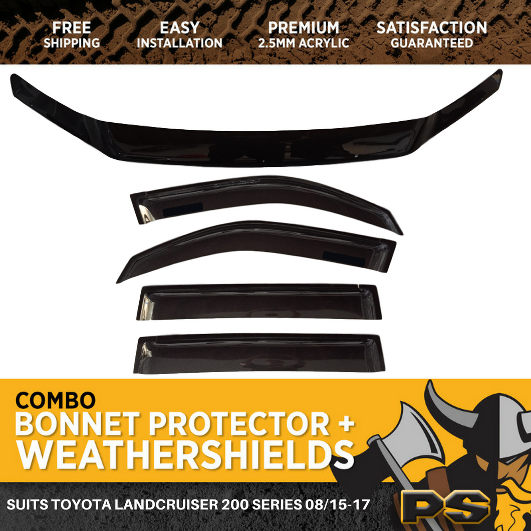 Bonnet Protector, Weather shields Visors For Toyota Landcruiser 200 Series 2015+