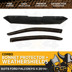 Bonnet Protector Weathershields For Ford Falcon FG-X 2014+ Ute FGX