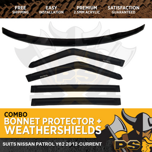 Bonnet Protector, Weathershields For Nissan Patrol Y62 2012- 2019