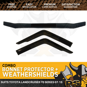 Bonnet Protector Weathershields UTE suit Toyota Landcruiser 2007-2016 70 76 78 79 Series