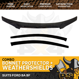 Bonnet Protector, Weathershields for Ford BA BF UTE Window Visors