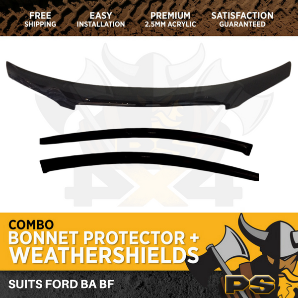 Bonnet Protector, Weathershields for Ford BA BF UTE Window Visors