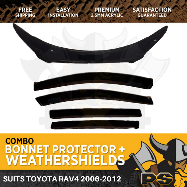 Bonnet Protector & Weathershields to suit Toyota Rav4 2006-2012 Window Visors