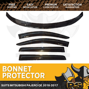 Bonnet Protector & Window Visors to suit Mitsubishi Pajero QE SPORT 2016-2018