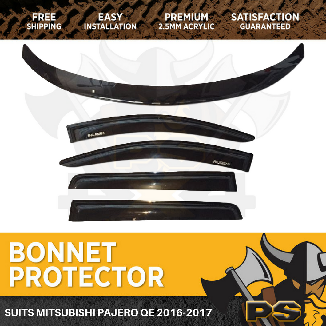 Bonnet Protector & Window Visors to suit Mitsubishi Pajero QE SPORT 2016-2018