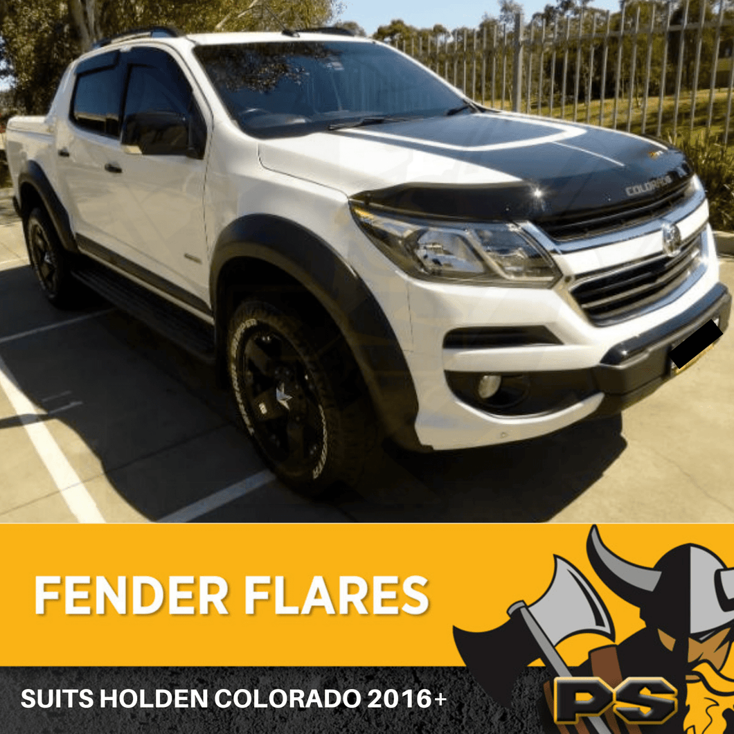 PS4X4 Black Front Fender flares to suit Holden Colorado 2012 - 2015 Wheel Arch