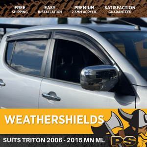 PS4X4 Weathershields Weather Shields Window Visors Mitsubishi Triton 06-15