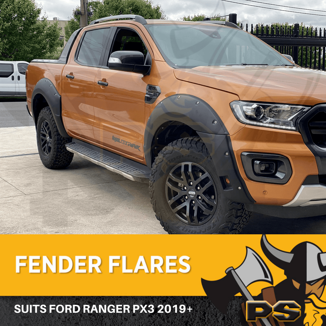 6x Fender Flares Kit For Ford Ranger PX3 2018+ Wheel Arch Full Set Black Sensor