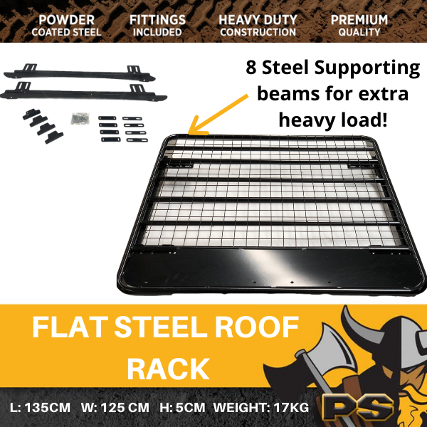 Steel Flat Roof Rack suitable for Mitsubishi Triton MQ 2015 - 2018