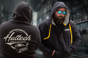 Haltech "Vintage Zip Up" Hoodie - Black - 3XL