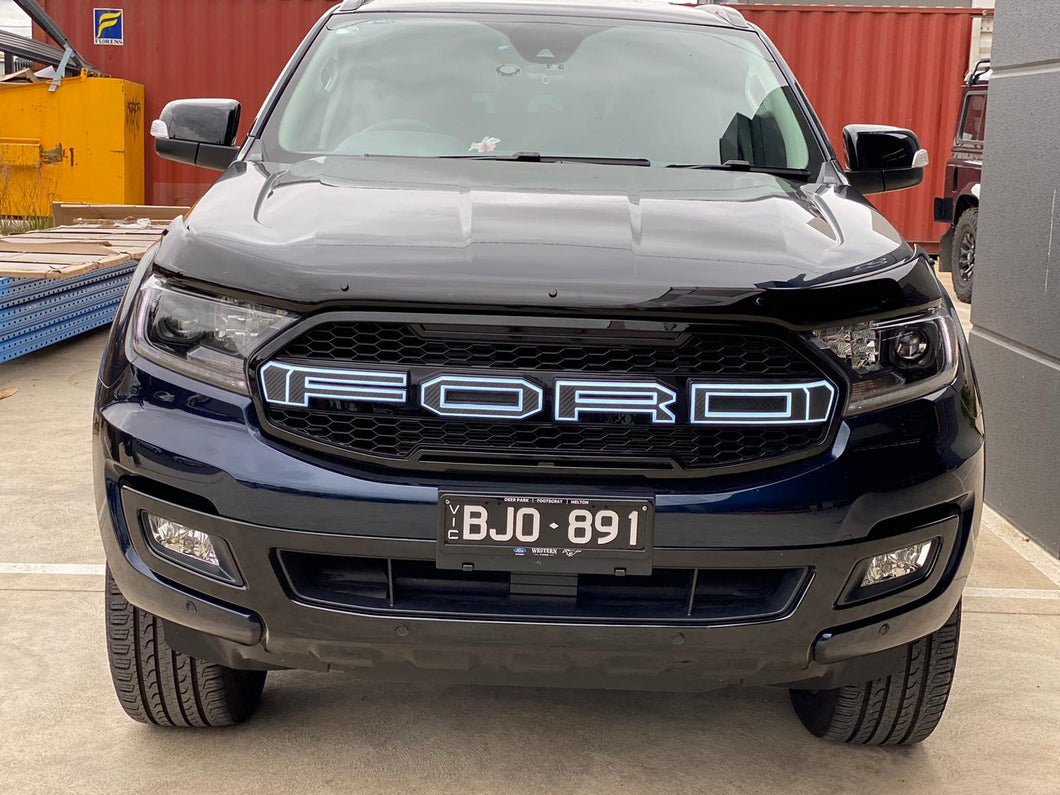 Ford Everest Replacement Grill Raptor Style + LED Black Lettering 2019+