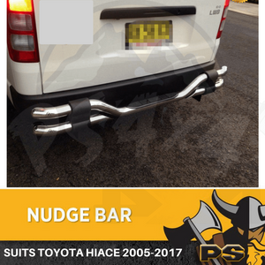 LWB Rear Step Chrome Stainless Steel Nudge Bar suit Toyota Hiace 2005-2018 Van