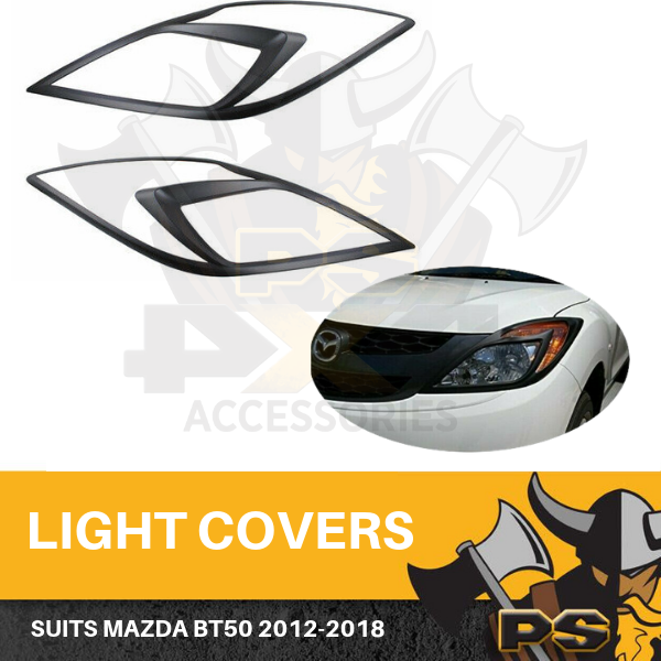Matte Black Head Light Trim Cover For Mazda UTE BT50 BT-50 2012-2019