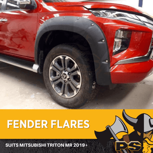 MITSUBISHI TRITON JUNGLE FENDER FLARES 2019+ MR GUARD MATTE BLACK