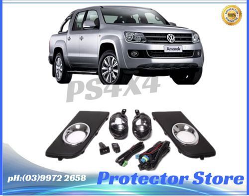 VOLKSWAGEN VW Amarok 2011-2016 Driving Fog Lights Lamps Chrome Ring Complete Kit