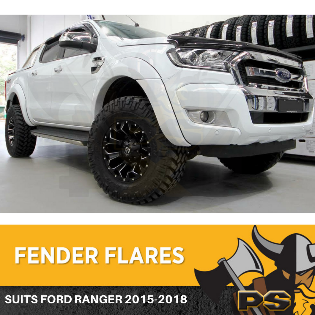 Ford Ranger Flares KIT 2015-2020 PX2 PX3 NONE SENSORS Fender Flares White