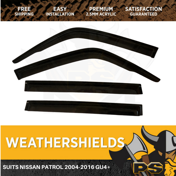 Superior Weathershields Weather Shields Window Visor Patrol Y61 GU4+ 97-19