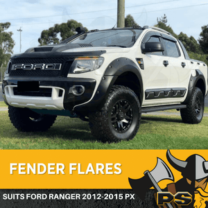 Jungle Flares suit Ford Ranger 2011-2015 PX1 Guards 6 PC Matte Black Fender