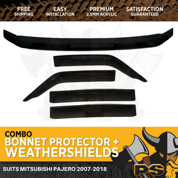Bonnet Protector, Weathershields to suit Mitsubishi Pajero NX NX 2007-2019