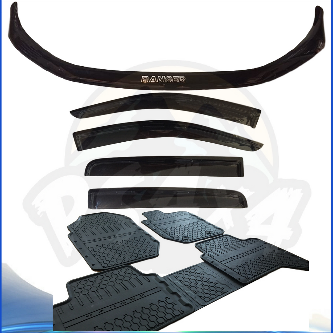 2012-2015 RANGER PX dualCab SET OF BONNET PROTECTOR,WEATHER SHIELDS& Floor Mats