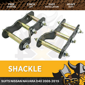 LIFT KIT 2" INCH EXTENDED SHACKLES 32MM STRUT SPACERS NISSAN NAVARA D40
