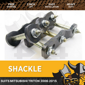 2" INCH 50MM LIFT EXTENDED GREASABLE SHACKLES MITSUBISHI TRITON 2006-2015