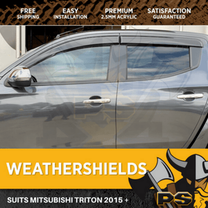 Weather shields Window Visors Weathershields Fit Mitsubishi Triton MQ MR 2015-2020