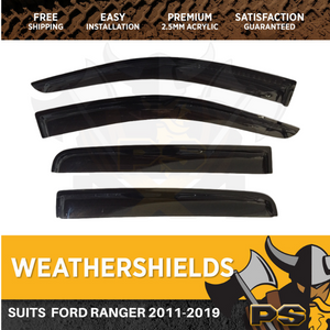 PS4X4 Weathershields For Ford Ranger PX MK2 MK3 2011-2022 Window Visors