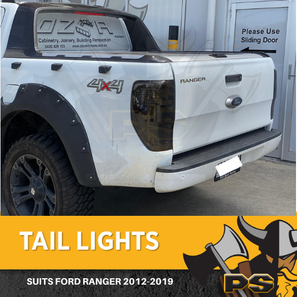 Smoked Black Tail Lights for Ford Ranger 2011-2020 PX, PX2, PX3 All Models