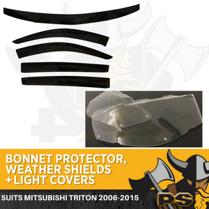 Mitsubishi Triton 2006-2015 ML MN Bonnet Protector, Weather Shields & Light Covers