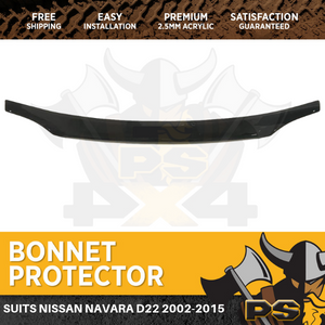 Bonnet Protector for Nissan Navara D22 All Vehicles 2002-2015 Tinted Guard