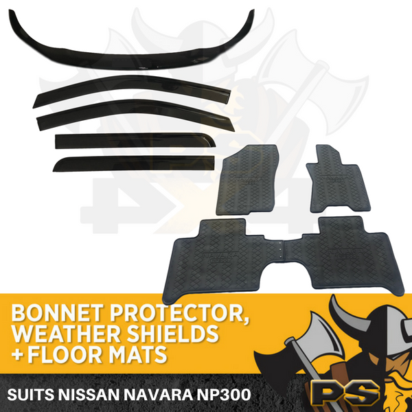 Bonnet Protector , Weathershields & Floor Mats to suit Nissan Navara NP300 2015-2020
