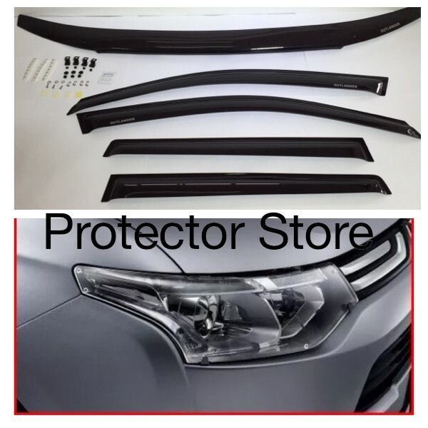 Mitsubishi Outlander ZJ ZK 2012-2016 Bonnet Protector, Weathershields & Light Covers